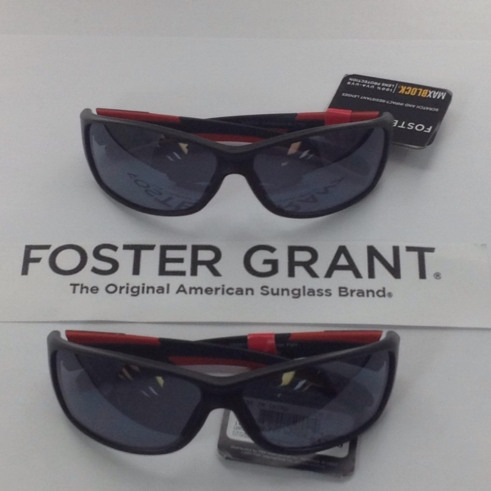NWT Foster Grant Sport Sunglasses Black and Red